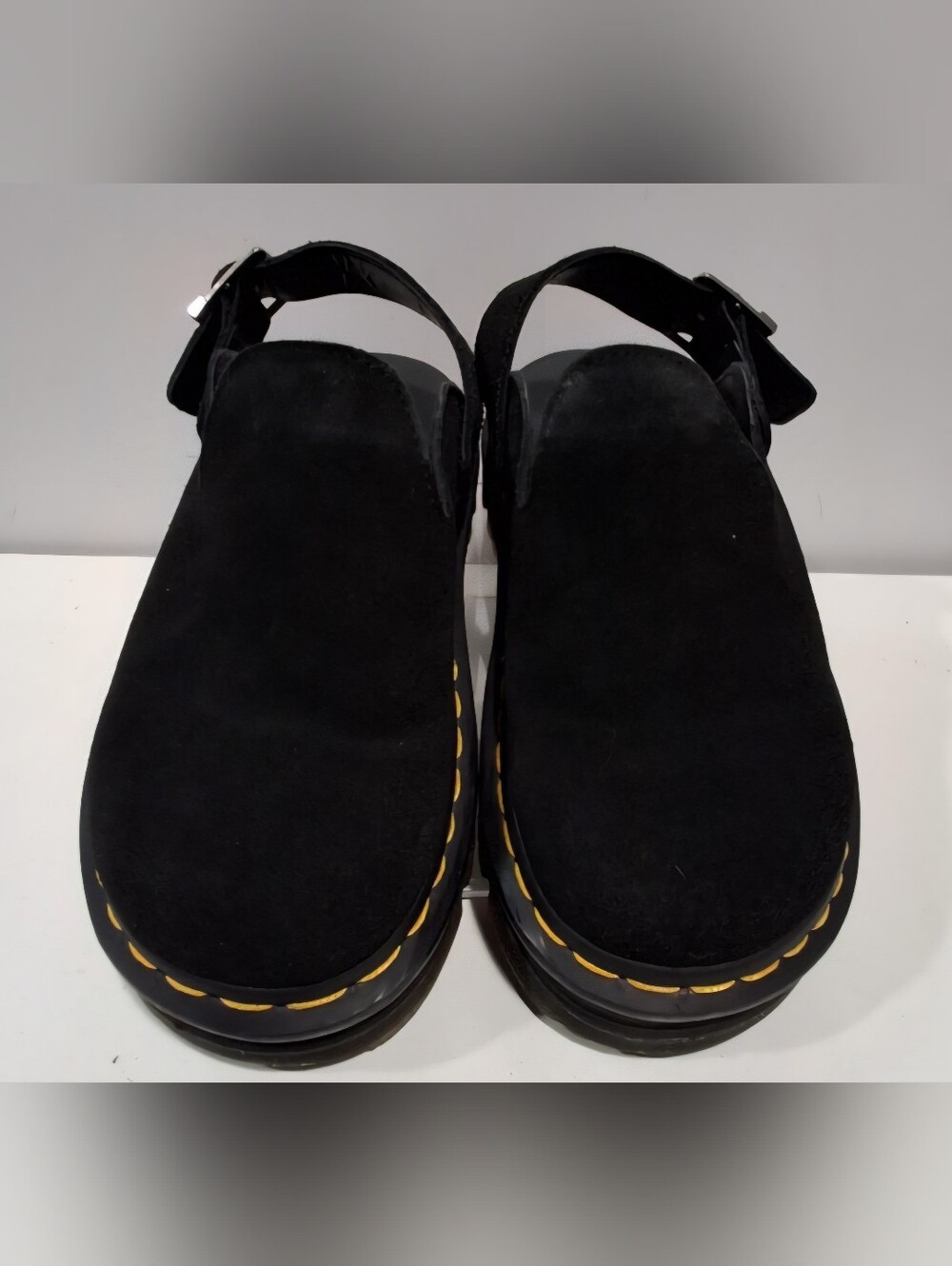 DR. MARTEN ZEBZAG SUEDE CASUAL SLINGBACK PLATFORM MULES Black US Women's 6 EU 37 - Picture 1 of 6